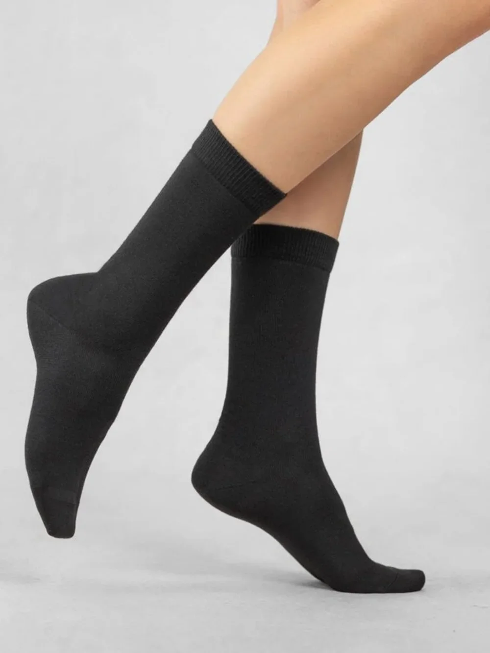 Soft Combed Cotton Seamless Toe Socks for Women - Black, White, Navy Options